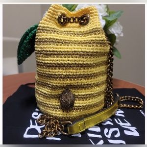 - KURT GEIGER LONDON Crochet Lemon Bucket Bag yellow green